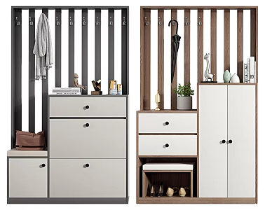 Nordic Shoe Cabinet Entrance Partition Shoe Cabinet 3d model