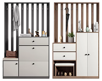 Nordic Shoe Cabinet Entrance Partition Shoe Cabinet 3d model