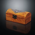 Wooden Decorative Box With Intricate Carved Pattern And Metal Clasp Design