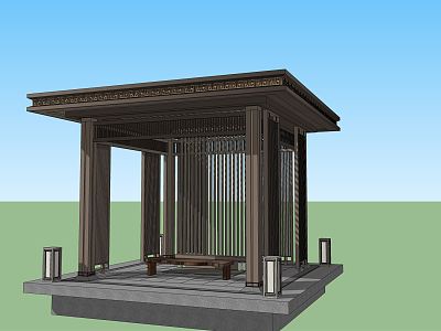 New Chinese Pavilion New Asian Leisure Pavilion model