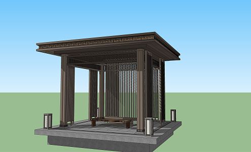 New Chinese Pavilion New Asian Leisure Pavilion 3d model