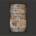 Vintage Rustic Wooden Bookshelf With Weathered Surface And Multiple Empty Shelves 3d model