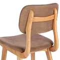 Modern Brown Bar Stools With Wooden Legs And Upholstered Seats For Kitchen Space