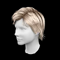 Game and Movie Character White Head Model With Blonde Short Hair Against Black Background