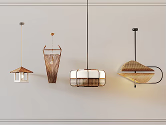 Modern Chandelier Bamboo Chandelier Art Chandelier 3d model