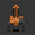Hitachi Orange And Black Crawler Excavator With Large Bucket And Spacious Cab
