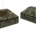 Vintage Decorative Storage Boxes With Intricate Cutout Patterns And Ornate Designs 3d model