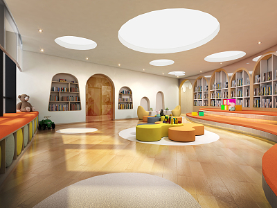 Modern Kindergarten Education and Training Lobby 3d model