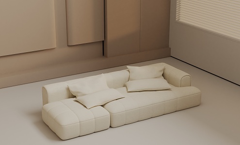 Three-seat sofa 3d model