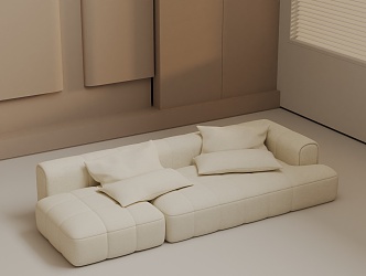 Three-seat sofa 3d model