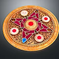 Clothing Decorative Accessory With Circular Star Pattern Gold Border Red Blue Details 3d model