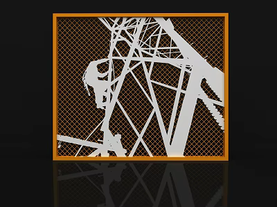 Electrician Silhouette Wall Modern Silhouette Wall 3d model