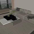 Modern coffee table coffee table combination 3d model