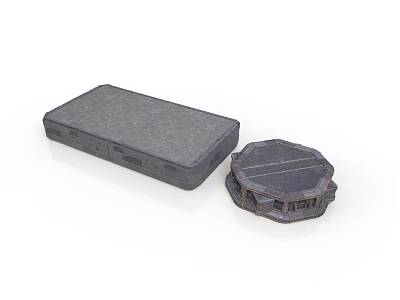 Gray Building Construction Paving Stones In Rectangular And Octagonal Shapes 3d model