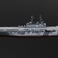 Aircraft Carrier With Flight Deck And Island Structure For Military Operations