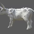 Mythical Reptile With Large Horns Bumpy Back And Green Textured Skin