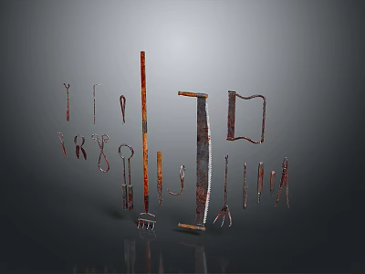 Essential Household Tools Collection With Wrench Pliers Hammer And Screwdriver For Home Use 3d model