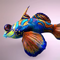 Vibrant Tropical Fish With Blue Orange Yellow Colors Intricate Patterns And Colorful Fins And Tail