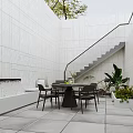 Modern AV Room Underground Courtyard AV Room 3d model