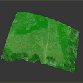 Realistic Terrain Model Featuring Green Fields Brown Land Pink Areas And Path