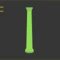 Classical Stone Column With Fluted Shaft Base Capital And Gray Reflection 3d model