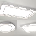 Modern Minimalist Ceiling Lights With Square And Round Shapes Bright Sleek Design 3d model