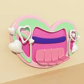Heart Shaped Wall Decor With Pink Green Purple Accents And White Heart Decorations