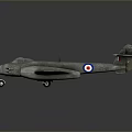 Silver Metallic Airplane Model With Twin Engines Round Wing Emblems And Landing Gear