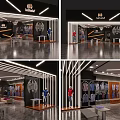 Modern Clothing Store Interior With Fashion Apparel Display Racks And LED Lighting