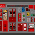 Essential Fire Safety Equipment Collection Featuring Mini Fire Station Cabinets Extinguishers and Hydrants 3d model