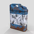 Industrial Equipment Vintage Rusty Blue And White Oil Drum With Worn Surface