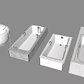 Complete Bathroom Set With Bathtub Toilet Sink Shower Fixtures Mirrors And Cabinets