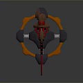 Futuristic Energy Weapon With Flaming Barrel Red Flame Base And 3D Model Design