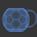 Soccer Ball Shaped Mug With Black And White Pattern And Comfortable Handle 3d model
