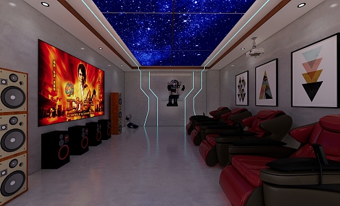 modern video room 3d model