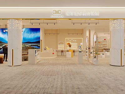 Modern Clothing Store Interior With Display Racks Fashion Apparel And Bright Lighting 3d model
