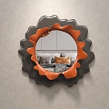 Light Luxury Mirror Hanging Mirror Art Hanging Mirror Circular Shaped Wall Decorations Bathroom Mirror Bathroom Decorative Mirror Shaped Frame 3d model