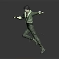 Man in Green Jacket and Camouflage Pants Striking Dynamic Pose