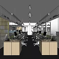 modern public office area open public office area 3d model