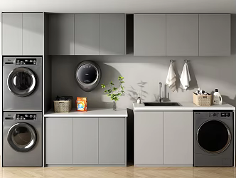 Washing Machine Cabinet Washing Machine Balcony Cabinet Wall Mounted Washer Mini Washer Dryer 3d model