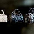 Fashionable Women Handbags Collection With White Quilted Black And Patterned Designs And Top Handles