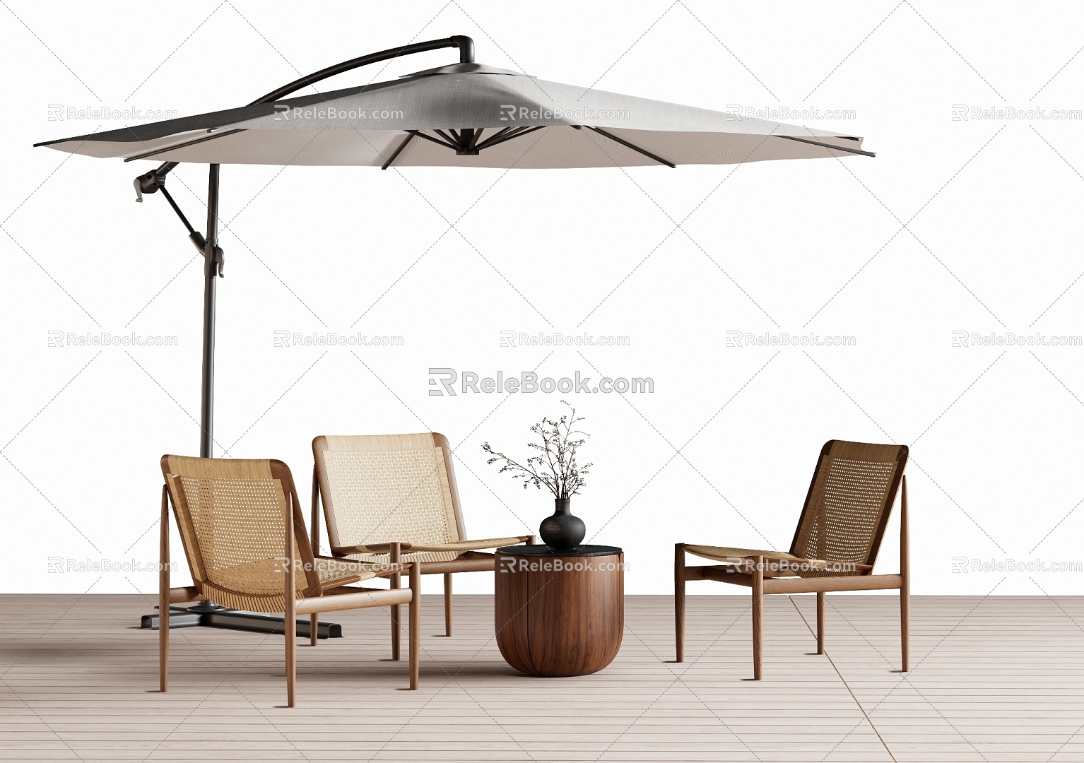 Outdoor Leisure Chair Outdoor Table and Chair Rattan Chair Sunshade model