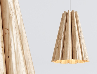 Nordic chandelier wood chandelier 3d model