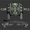 Green And Black Precision Mechanical Device With Rotating Parts And Stable Base