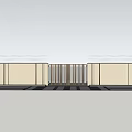 Modern Entrance Gate Design With Symmetrical Walls and Grille Structure