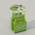 Green Arrow Supermarket Stacks of Chewing Gum Stacks POSM Green Arrow Products Shopping Mall Display Green Arrow Chewing Gum Beautiful Chen 3d model