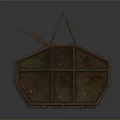 Rusty Metal Container With Two Open Lids And Rusted Red Green Surface Design