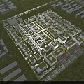 Aerial View Urban Planning With Residential Buildings Green Roofs And Surrounding Greenery
