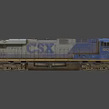 Blue and Yellow Functional Freight Locomotive Model 4821 Front View Design 3d model