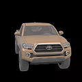 Toyota Golden Pickup Truck With Front Grille And Headlights Design